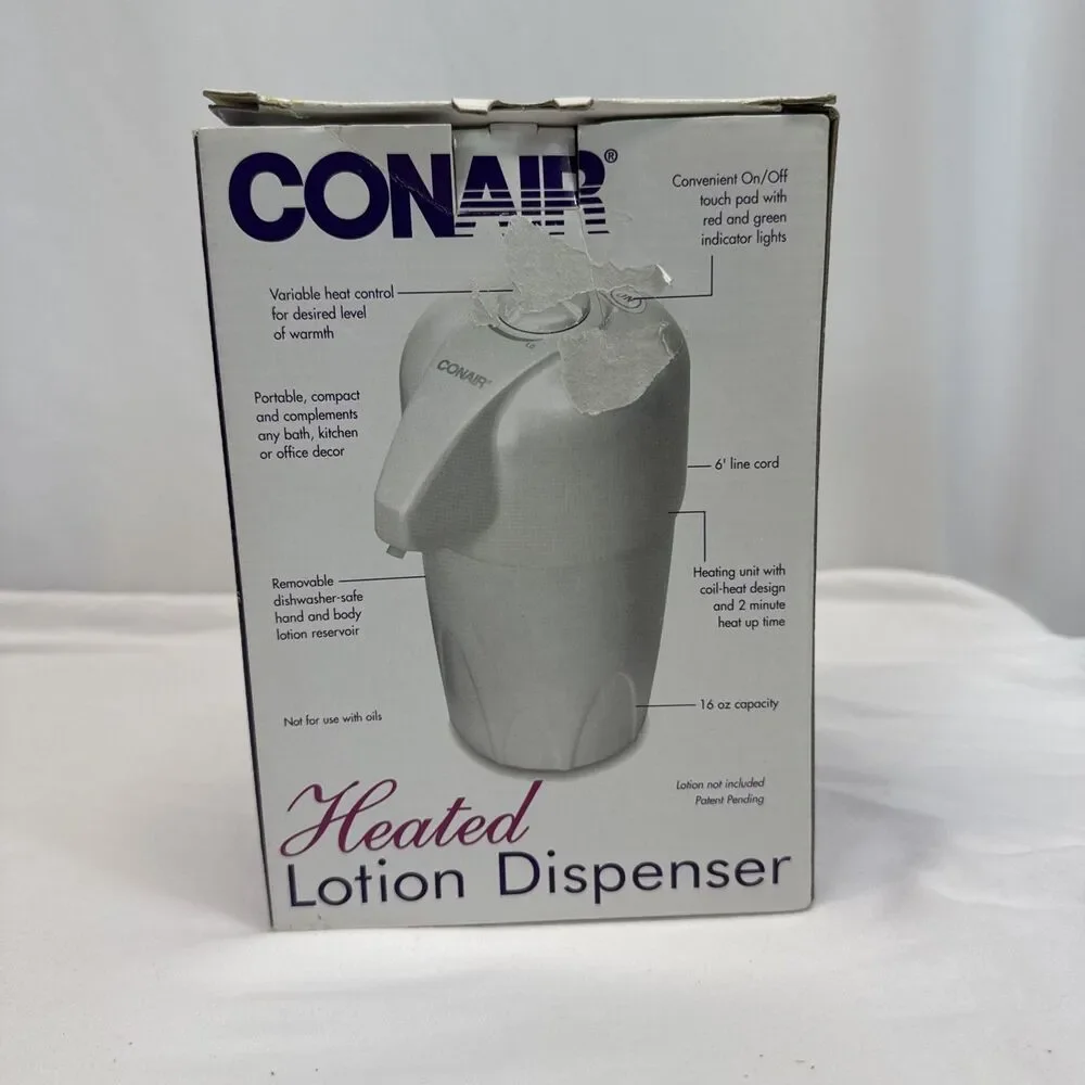 NEW Conair Heated Lotion Dispenser Warmer HLD20P Pearl White 16 oz Variable Heat